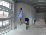 StasyQVR - 180 VR Porn Video - Red Hair, Blue Dress with LunyQ 9/16