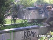 Desperate girls must pee in public park but get caught on camera 7/16