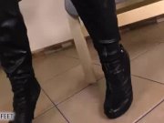 Supergirl in pantyhose sniffing her own feet 1/16