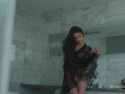 Busty russian babe Megan teasing from the bathtub 3/16