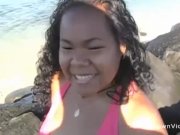 Amateur BBW with big tits jerks off a big black cock