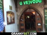 Picked up busty blonde granny rides his cock 2/16