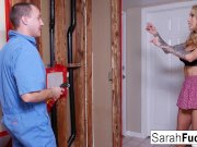 Sexy Milf Sarah pays her plumber with her tight pussy 2/16