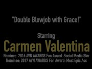 Hot Carmen Valentina & Grace Evangeline Mouth Fuck A Cock! 1/16