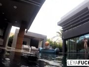 Leya and Lynn have a lesbian romp in a pool 2/16