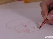 Pregnant Anetta Fingers Her Young, Wet and Hairy Pussy! 3/16