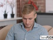 Genevieve Venom seduces him in lingerie and stockings 3/16