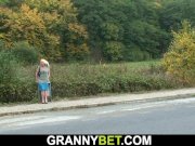 Picked up old blonde gets her hairy pussy fucked 4/16