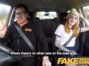 Fake Driving School Slim hot redhead minx fucks better then she drives 4/16