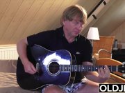 Lusty teen swallows cumshot gives blowjob and fucks old man 3/16