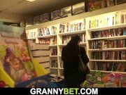 Busty brunette woman picked up for cock riding 1/16