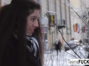 Tan teen Katty gets her pussy fucked on the couch 2/16