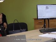 LOAN4K. Long-haired brunette Inga comes to a small loan company 5/16