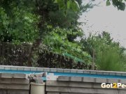 Naughty Redhead Pees In Neighbours Pool 16/16