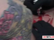 Tattooed Lesbian Pays the Price after a Game Lost by Getting a Tattoo 9/16
