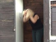 Blonde old granny ride stranger's cock public 5/16