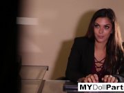 Kayla pleasures her feet in her office 3/16