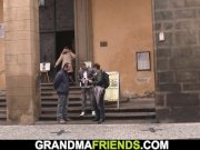 Old grandma in red lingerie double penetration 2/16