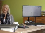 LOAN4K. Blonde-haired miss has sex for cash with handsome loan agent 2/16