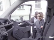 Dominica Phoenix takes interracial anal without leaving the taxi 1/16