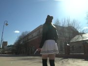 Look under my skirt. Jeny Smith spinning in a miniskirt in public 1/16