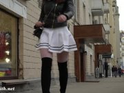 Look under my skirt. Jeny Smith spinning in a miniskirt in public 4/16