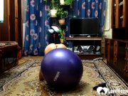 Playing naughtily and sexily on a Pilates ball 12/16