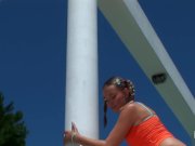 Blonde schoolgirl gets caught masturbating by her step father 2/16