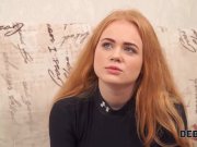 Debt4k. Sexy redhead Rose Wild pays for new TV with her wet holes 2/16