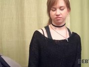 Debt4k. Red-haired miss reaches orgasm and returns the debt at the same tim 4/16