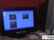 Busty Avy takes on a big cock 3/16