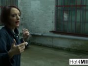 Two big tit blondes watch a brunette hottie get fucked! 2/16