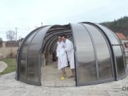 OLD4K. Old and young couple relaxes in Jacuzzi then have dirty sex 2/16