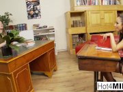 Busty brunette MILF in lingerie wants her wet pussy fucked 3/16