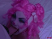 Clown girl savagely ass fucked and tormented by master 3/16