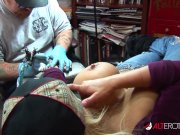 Shyla Stylez gets tattooed while playing with her tits 11/16
