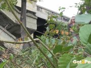 Blonde Pissing Under The Bridge 5/16
