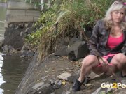 Blonde Pissing Under The Bridge 8/16