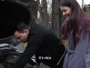 HUNT4K. Couple has no money for car so why teen redhead undresses 3/16