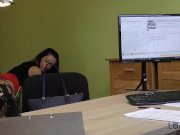 LOAN4K. Long-haired brunette Inga Devil comes to a small loan company 13/16