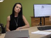 LOAN4K. Long-haired brunette Inga Devil comes to a small loan company 3/16