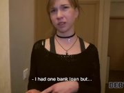 Debt4k. Lovely redhead Alice Klay should suck and ride dick of loan collect 4/16