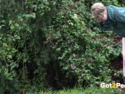 Public Pissing For Desperate Blonde