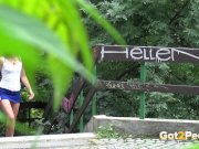 Babe Enjoys Pissing In Public 3/16