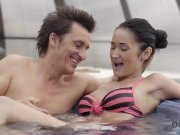OLD4K. Dirty games started by young lassie Angie Moon and old BF in jacuzzi 3/16