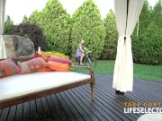 Foursome on a hot day with european beauties 1/16