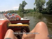 HUNT4K. Outdoor sex for cash makes happy hunter, girl, and her man 1/16