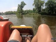 HUNT4K. Outdoor sex for cash makes happy hunter, girl, and her man 2/16