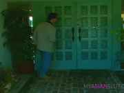 Ebony and asian girls play with mega dildo 2/16