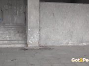 Public Pissing Leaves A Puddle! 16/16